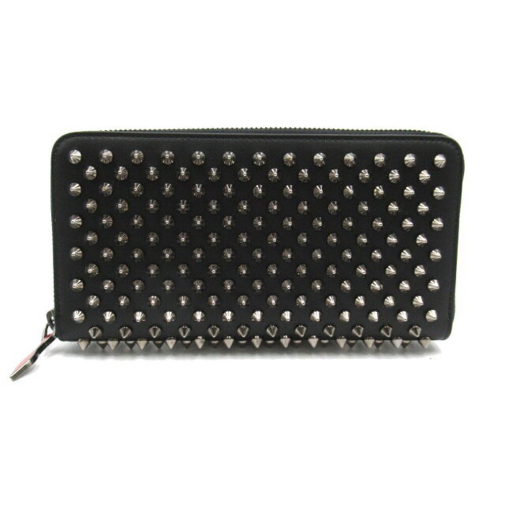 Christian Louboutin round long wallet leather studs black